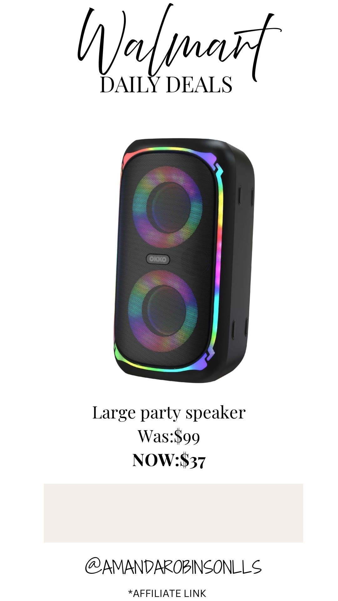 Walmart Daily Deals
Large party speaker 

#LTKSaleAlert