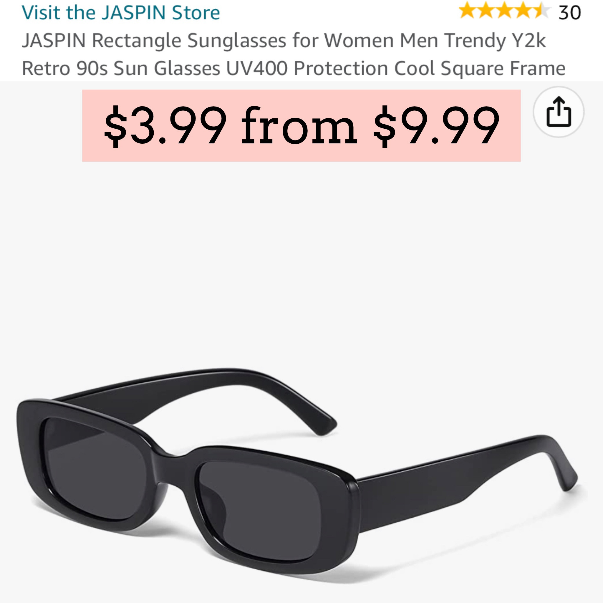  JASPIN Rectangle Sunglasses for Women Men Trendy Y2k