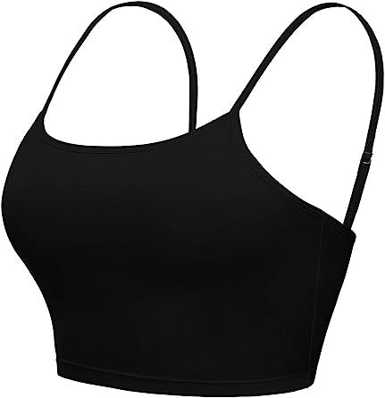 V FOR CITY Crop Camis for Women with Shelf Bra Cropped Camisole Adjustable Spaghetti Straps Yoga ... | Amazon (US)