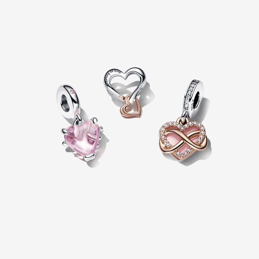 Pink Family Tree and Infinity Heart Charm Set | Pandora US