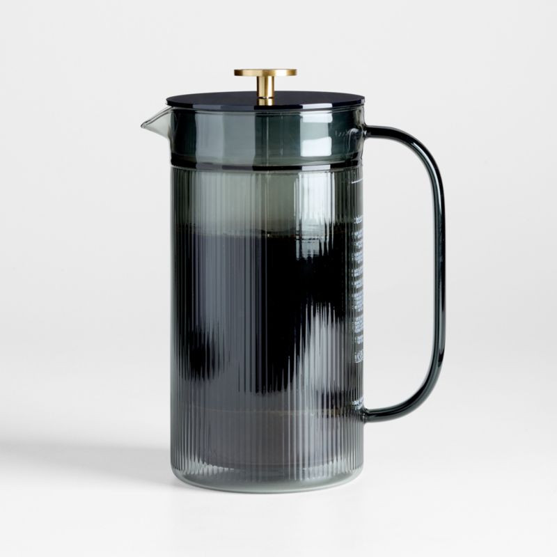 Bodum x Crate & Barrel Verona Smoke Double Wall French Press with Brass Knob + Reviews | Crate & ... | Crate & Barrel