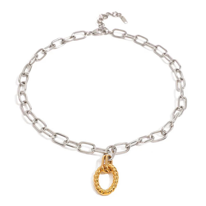Sienna Silver Link Gold Drop Necklace | ALAIS BRANCHE'