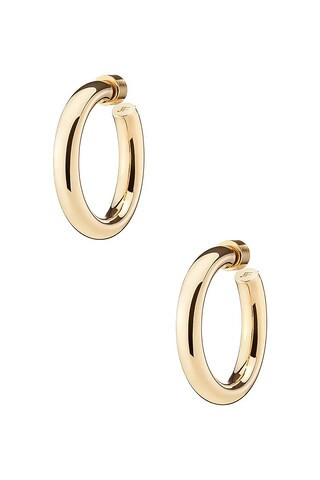 Jennifer Fisher Natasha Mini Hoop Earrings in Metallic Gold | FWRD 