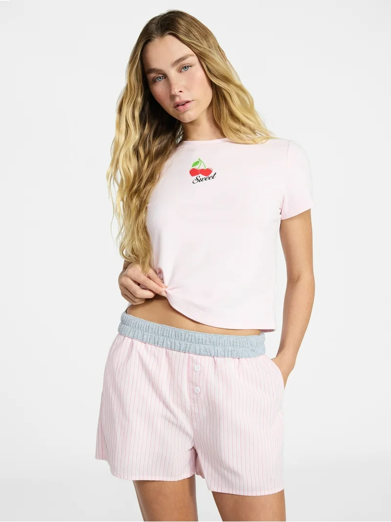 No Boundaries Sleepwear Graphic Baby Tee, Women's XS-XXL | Walmart (US)