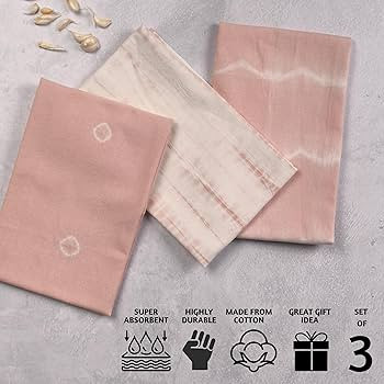 Folkulture Kitchen Towels or Dish Towels for Kitchen, Set of 3 20"x26" Tea Towels with Hanging Lo... | Amazon (US)