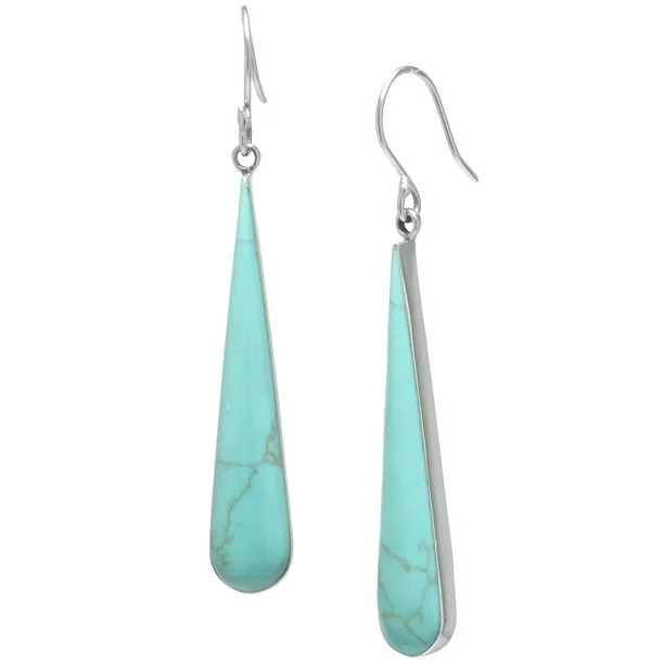 Marisol & Poppy Tear Drop Turquoise Earrings for Women in Fine Sterling Silver | Walmart (US)