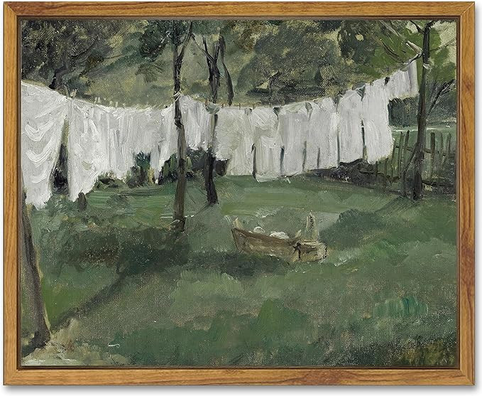 SHENIFY 8x10in Laundry Room Vintage Framed Canvas Wall Art Decor - Natural Framed | Amazon (US)