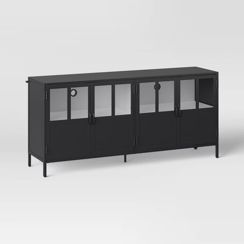 Half Glass TV Stand for TVs up to 60" Black - Threshold™ | Target