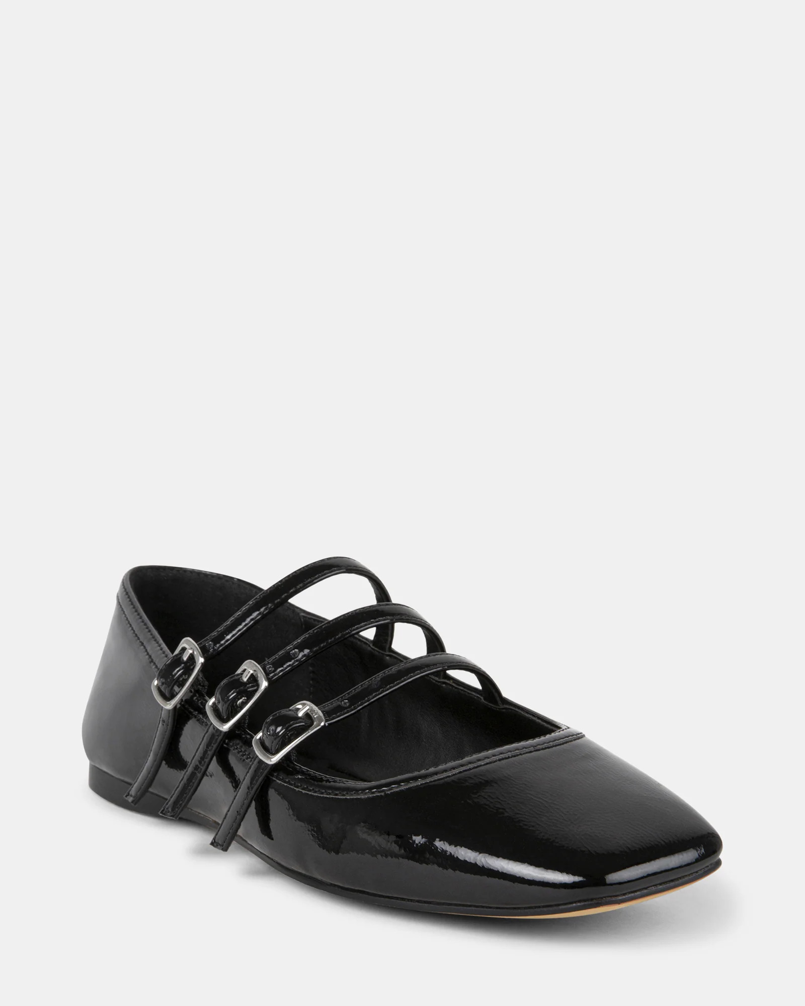 STOIC Black Patent Ballet Flats | Women's Designer Flats | Steve Madden (Canada)