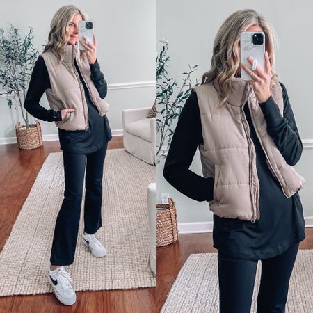 ⭐️ AMAZON OUTFIT //
Have you jumped on the flare legging trend yet? Just got my first pair from Amazon and I am loving them! They are soft, comfy and have good support in all the right places 😊 Tunic top is also Amazon. Perfect length for leggings! All sizing info is below👇 

Leggings - Small
Puffer vest - Small 
Tunic top - Small

Nike court legacy sneakers 


#LTKunder50 #LTKstyletip #LTKsalealert