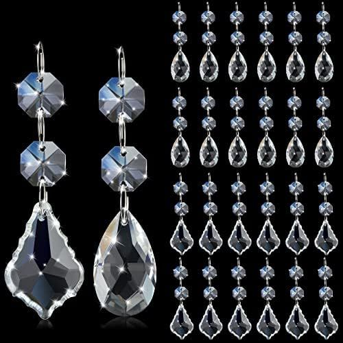 26 Pack Chandelier Crystals Replacement Set 38 mm Clear Teardrop Chandelier Crystals Parts Maple ... | Amazon (US)