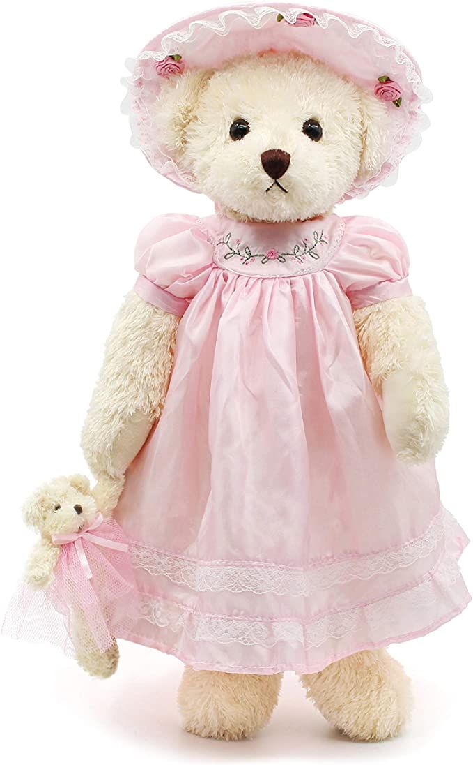 Oits-cute Teddy Bears Baby Cute Soft Plush Stuffed Animal Toy for Girl Women 16" (White Bear Wear... | Amazon (US)