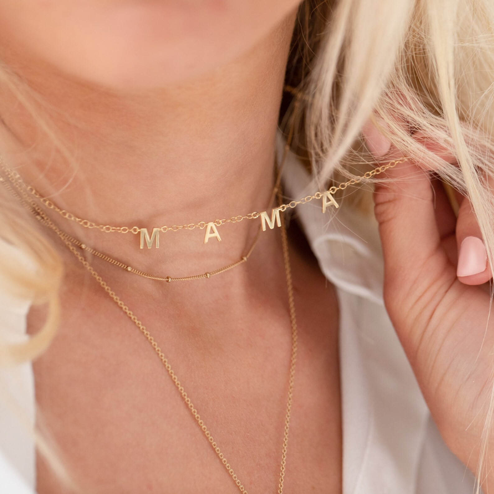 Personalised Gold Little Letters Necklace, Name Necklace Gold, Personalised Gift, Tiny Letters ne... | Etsy (US)