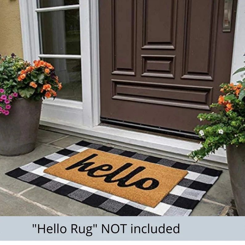 Buffalo Plaid Rug | Buffalo Plaid Area Rug|  Front Door mat | Outdoor Rug| Buffalo Check Rug | Bl... | Etsy (US)