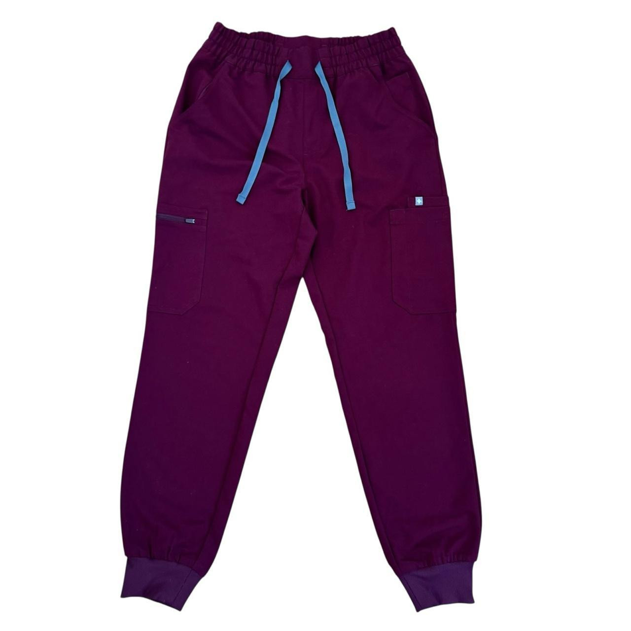 FIGS Women's Pants - Purple/Burgundy | Depop US
