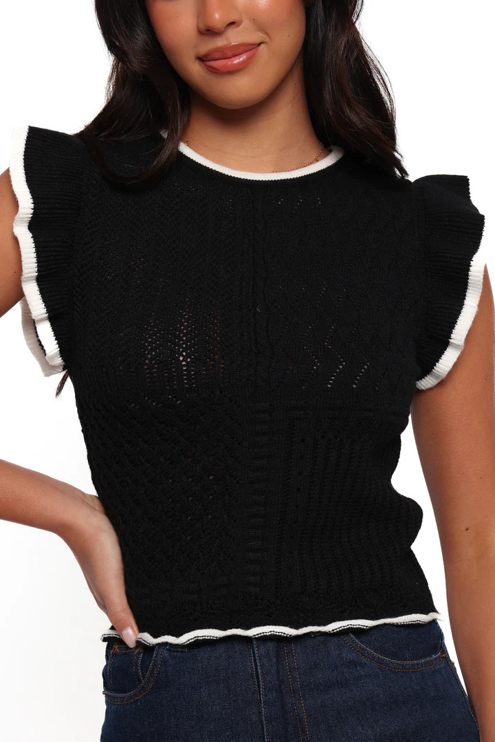 Abby Knit Top - Black White | Petal & Pup (US)
