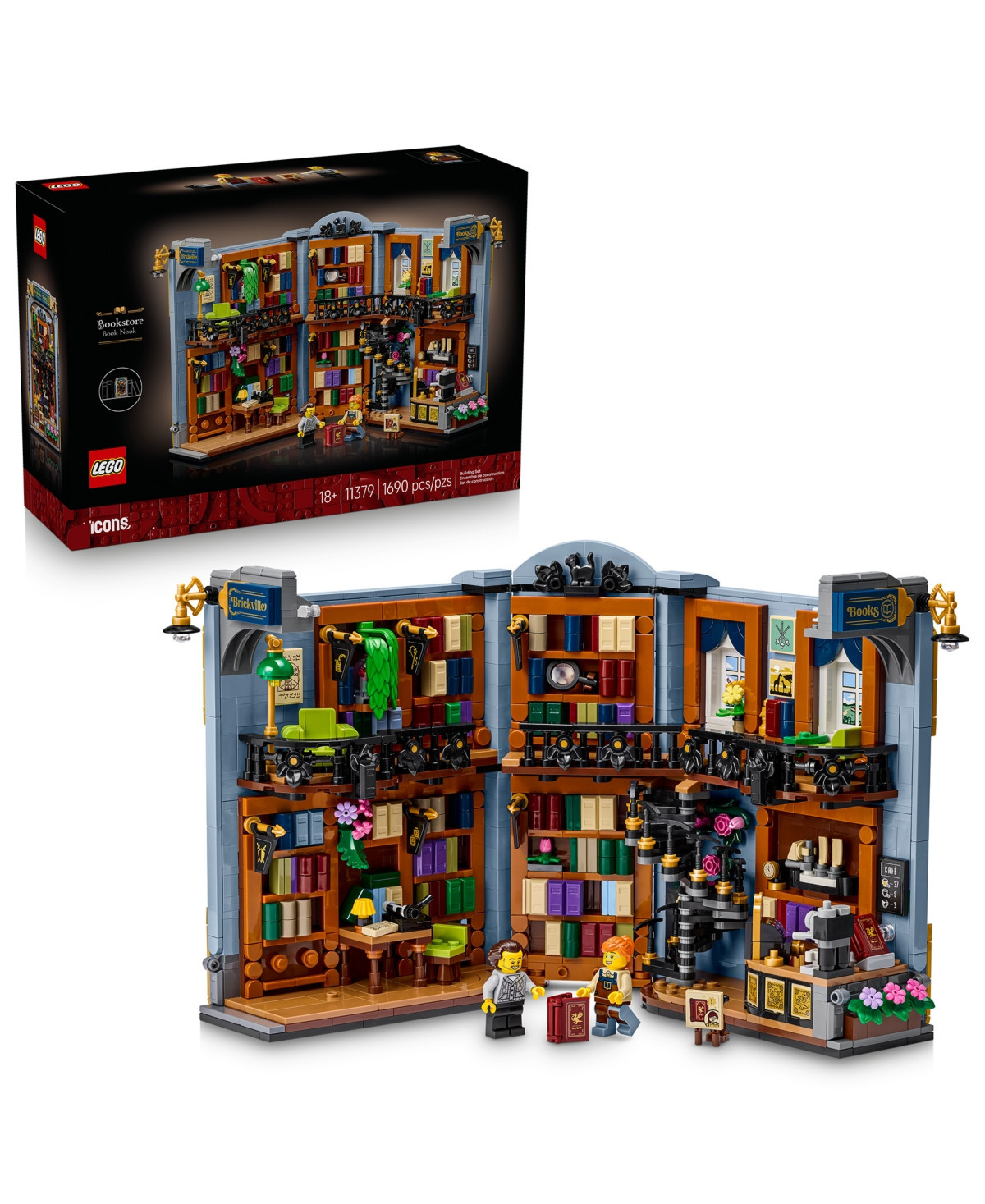 Lego Bookstore: Book Nook 11379 1,690-Piece Building Set, Ages 18+ - Multi | Macy's