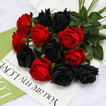 Red Fake Roses Artificial Flowers - 10 Pcs Fake Artificial Roses Silk Flowers with Stems for Home... | Amazon (US)