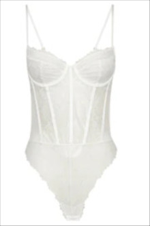 Click for more info about Daisy Lace Mesh Bodysuit - White