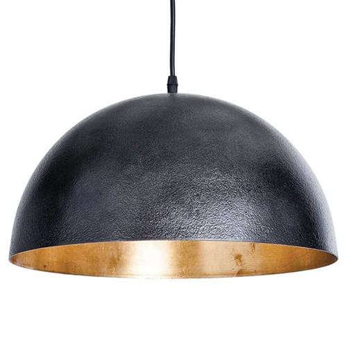 Regina Andrew Sigmund Industrial Loft Black Steel Gold Interior Pendant - Small | Kathy Kuo Home