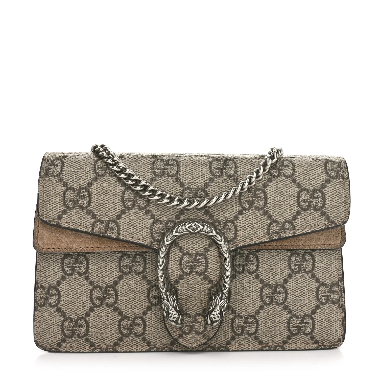 GG Supreme Monogram Super Mini Dionysus Shoulder Bag Taupe | FASHIONPHILE (US)
