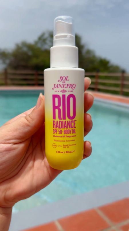 Best sunscreen of 2024?! It’s a Shimmering Body Oil Sunscreen by Sol  De Janeiro Rio Radiance. It’s SPF 50 Sun Care. Perfect for lounging at the pool or to take with you on vacation this summer. And it smells great! 

Shop for it on Amazon or Sephora (Kohl’s) now. 

#LTKBeauty #LTKTravel #LTKSwim