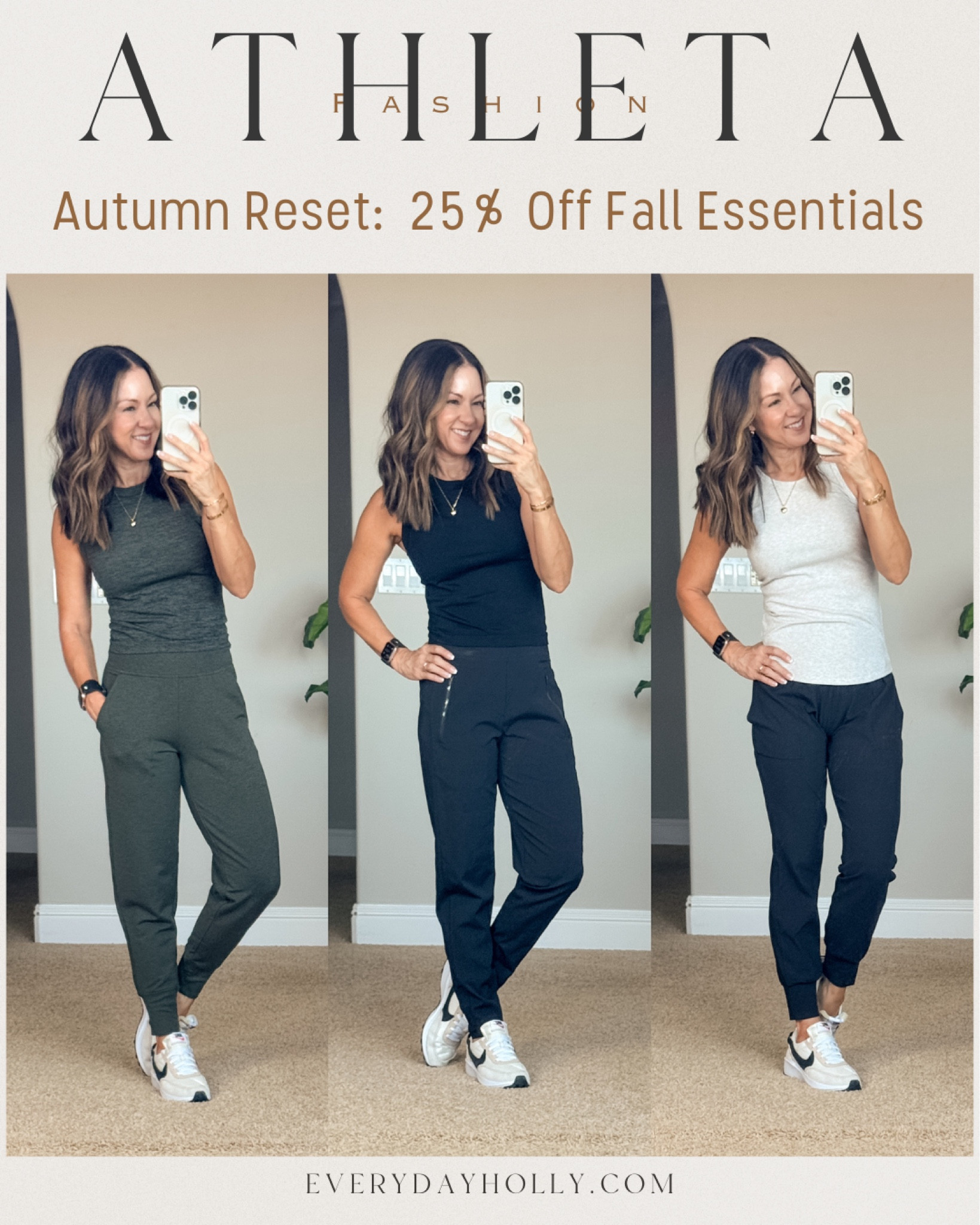 25% Off Fall Essentials @athleta Labor Day Weekend Sale!
Lot’s of fall transition pieces are included!  These are a few of my faves that are included
For reference: I’m 5’1”, 109lbs
Renew Tanks: small in Moss Heather & black
Coaster Luxe Joggers : XXS Petite in Aspen Olive Heather 
Trekkie Joggers : 0 Petite in black.
Ribbed Rib Tank: small in XS Toasted Brown Heather
Salutation High Rise Joggers : XS Petite in black
#ad #athleta #powerofshe 

#LTKActive #LTKOver40 #LTKFallSale