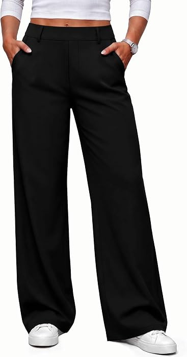 Women Fall Wide Leg Pants Business Casual Outfits Trousers Slacks Trendy | Amazon (US)
