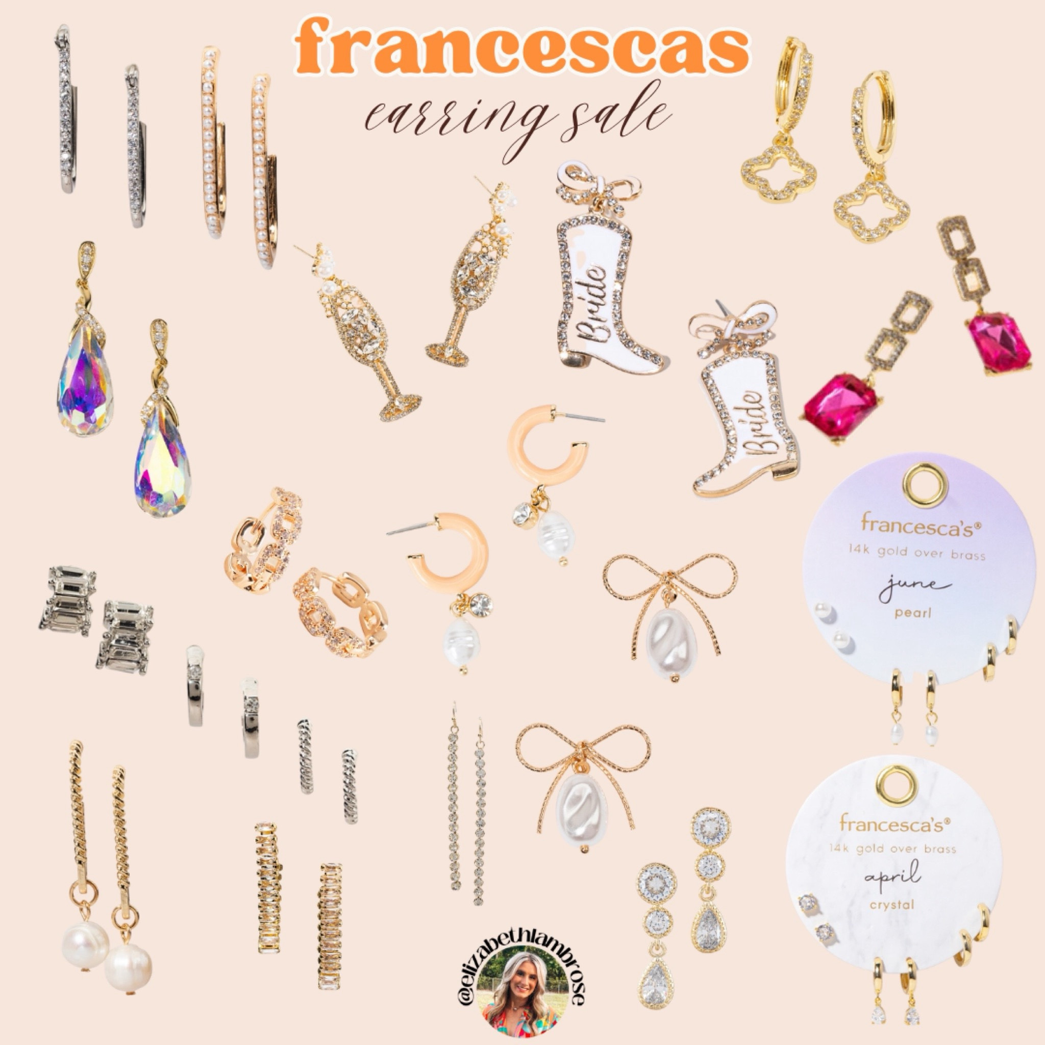 MAJOR CYBER MONDAY AT FRANCESCAS!!
all earrings are 60% off! 
all under $10 too!
grab your favs you’ve been eying or for your girls!!

#earrings #bride #stockingstuffer #sale #cybermonday #pearls #huggies #dropearrings


#LTKCyberWeek #LTKsalealert #LTKHoliday