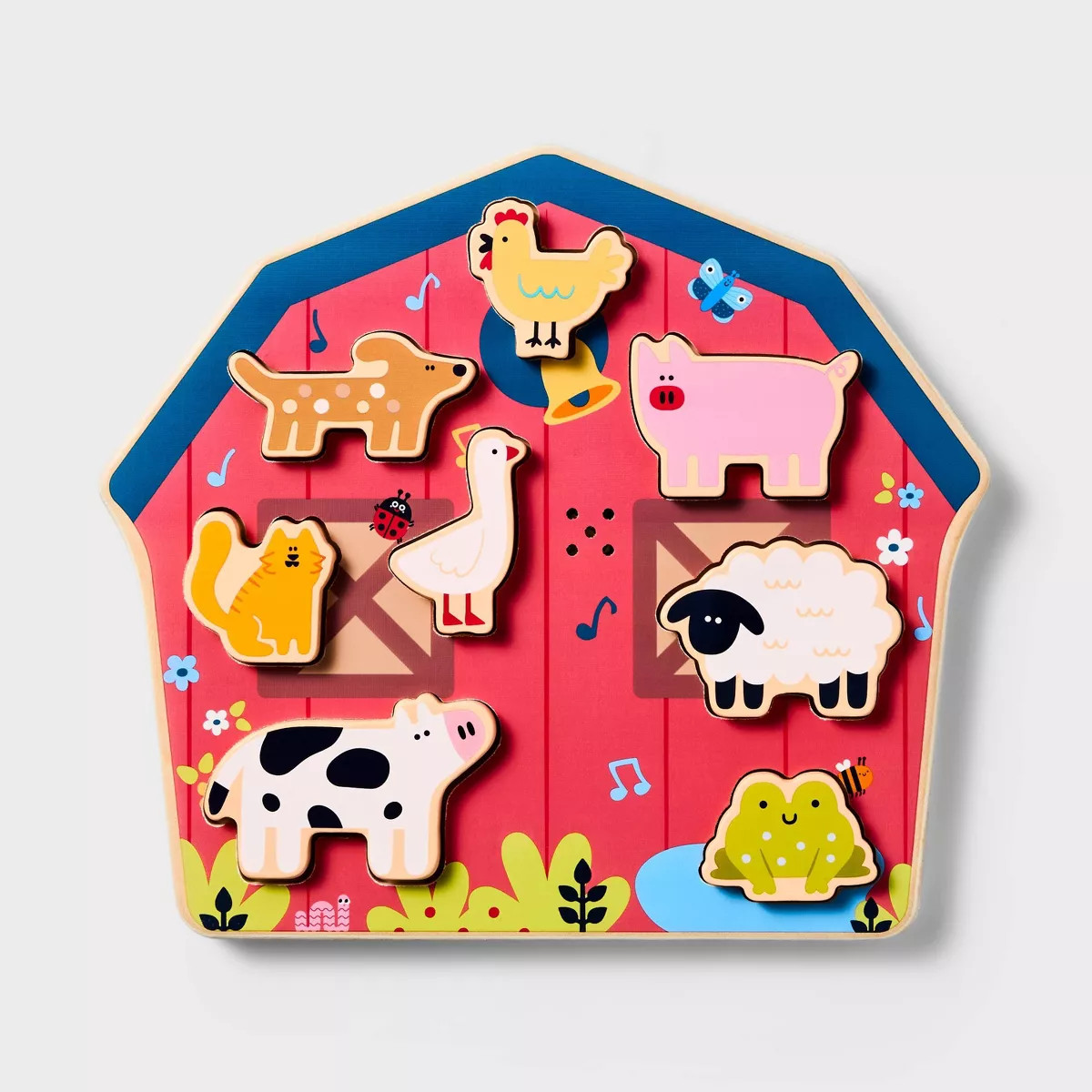 Barnyard Sounds Chunky Puzzle Set - 9pc - Gigglescape™: Wooden Puzzles, Kids Educational, Anima... | Target