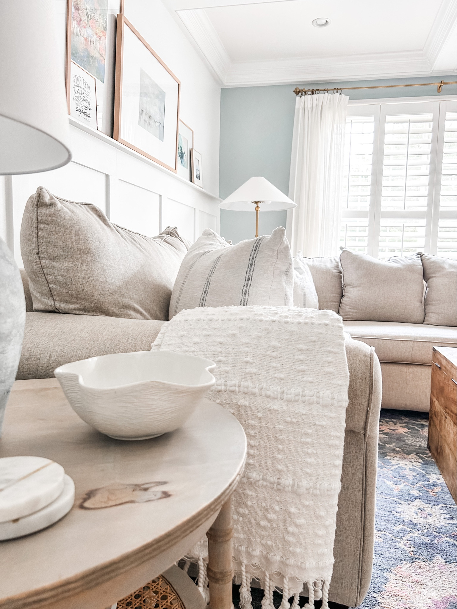 My favorite piece from the new Studio McGee collection at Target is this ceramic wave bowl!

Living room decor, pinch pleat drapes, faux linen curtains, off-white curtains, Amazon drapes, curtain clip rings, marble coasters, round mango wood side table, natural frames, brass floor lamp, studio McGee lamp, Studio McGee decor, gallery frame, throw blanket. 

#target 

#LTKstyletip #LTKFind #LTKhome