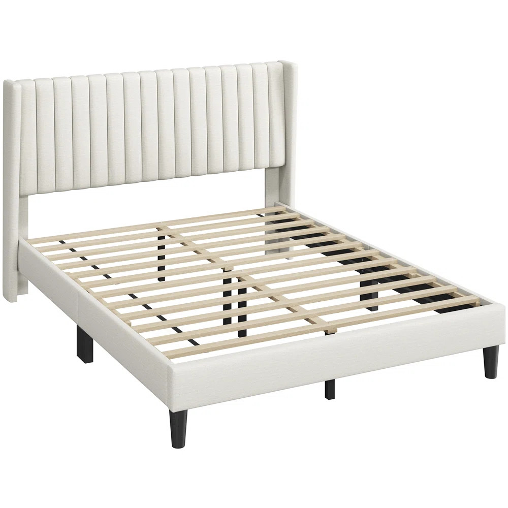 Upholstered Bed Frame with Wing Side | Wayfair North America