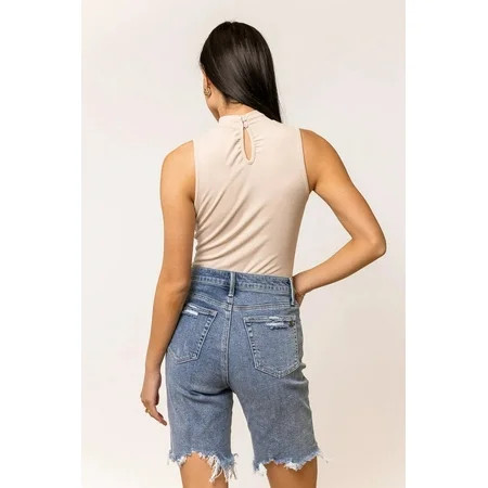 Peyton Mock Neck Bodysuit in Beige | Walmart (US)