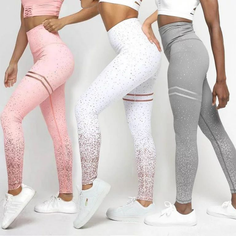 Women Fashion Solid Casual High Waist Sports Leggings Workout Gym Running Fitness Pants | Walmart (US)