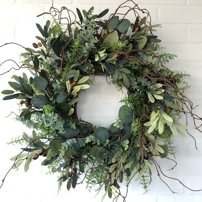 Olive Rosemary and Eucalyptus Wreath Front Door Wreath | Etsy | Etsy (US)