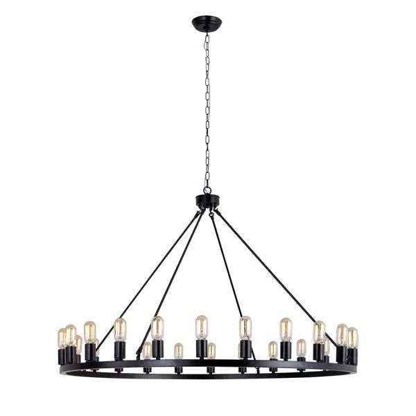 Guernsey 24 - Light Dimmable Wagon Wheel Chandelier | Wayfair North America