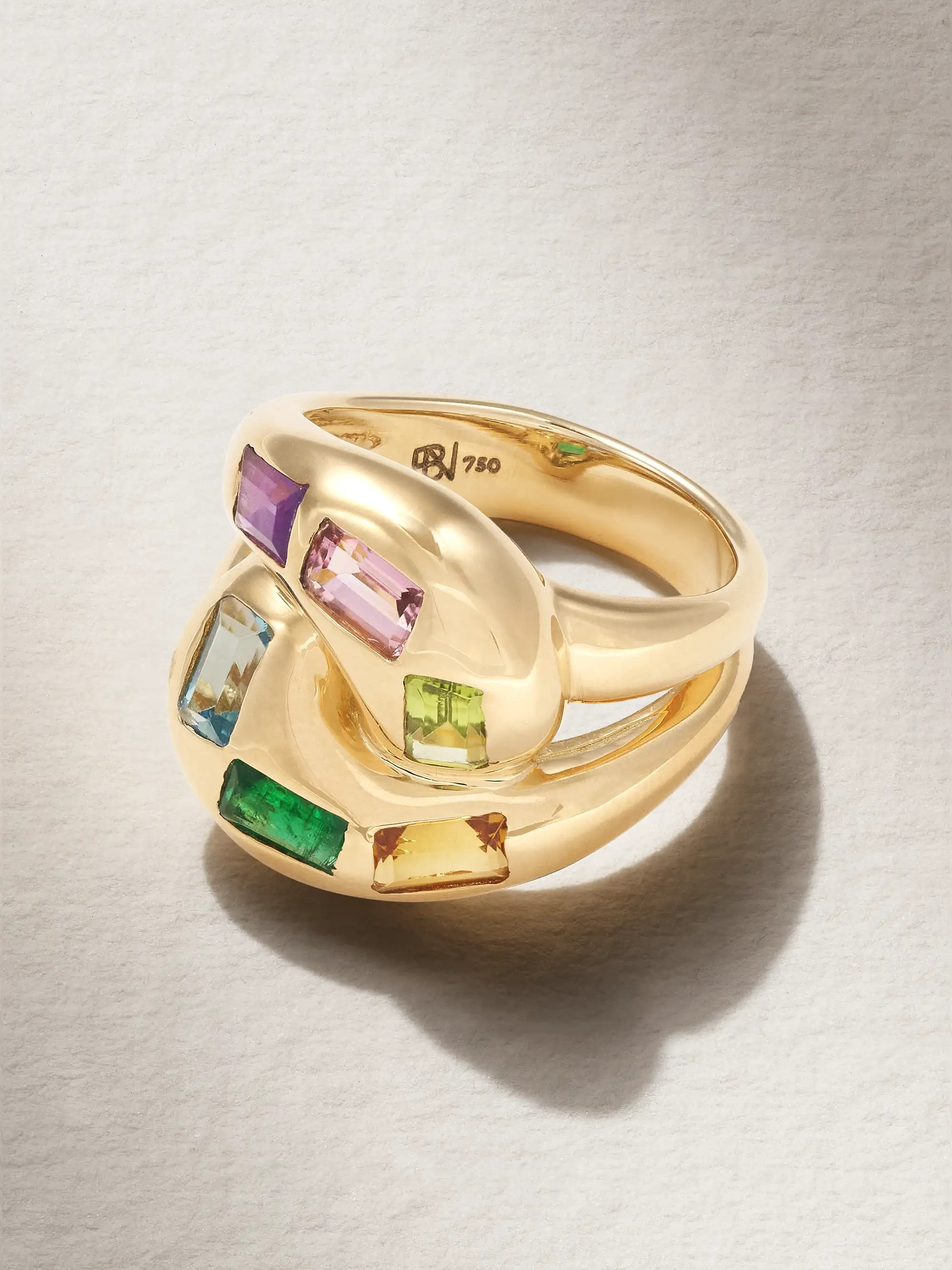 Knot 18-karat gold multi-stone ring | NET-A-PORTER (UK & EU)