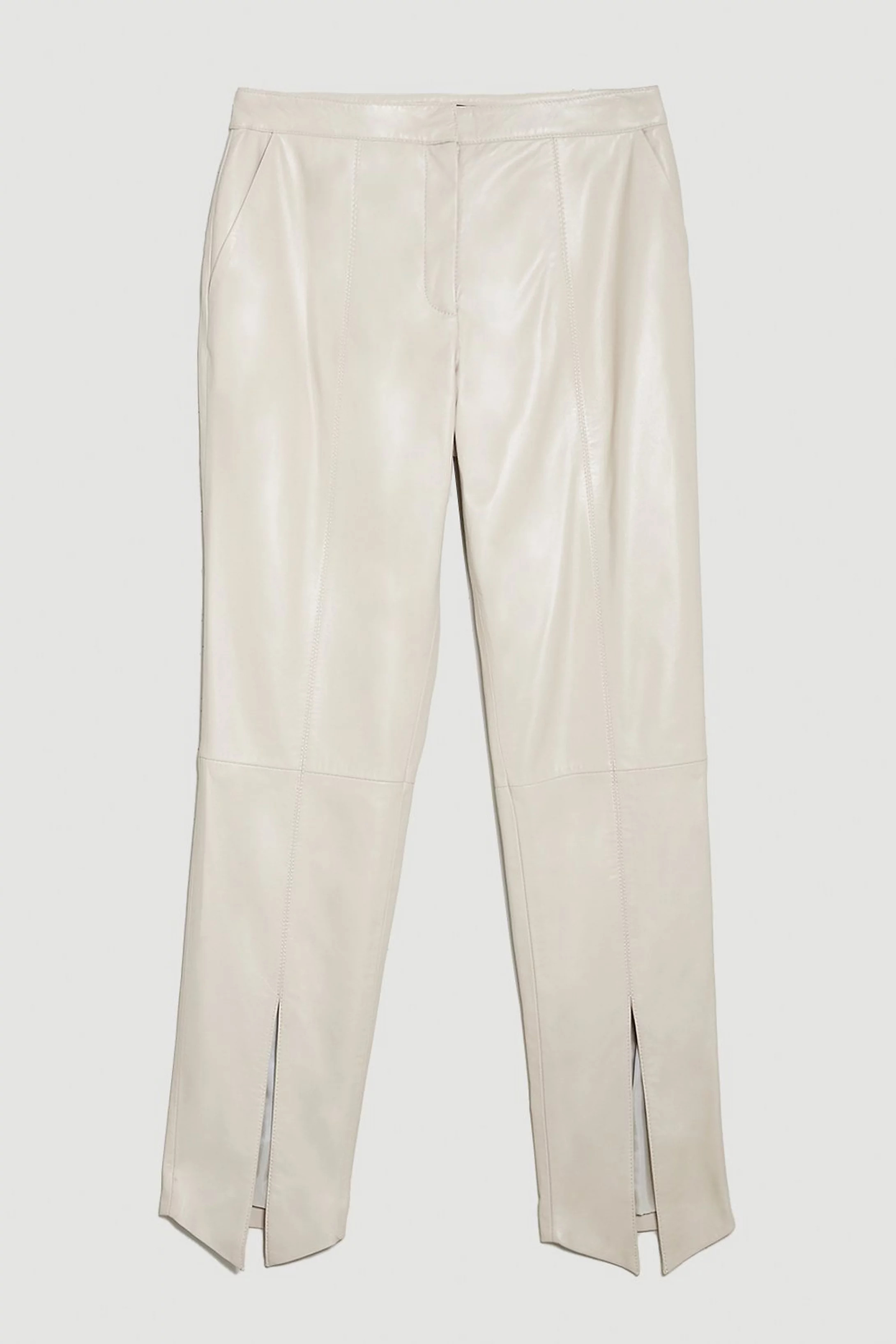 Leather Split Front Trouser | Karen Millen UK + IE + DE + NL