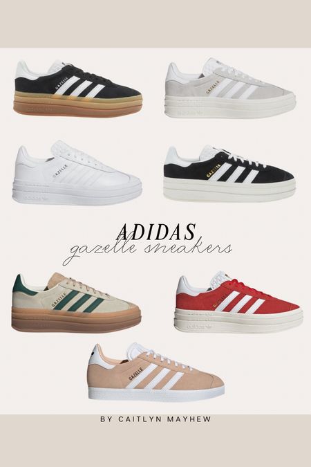 Adidas Gazelle sneakers. Platform shoes. Samba sneakers. Several colors. Red shoes. Grey shoes. White sneakers  

#LTKshoecrush