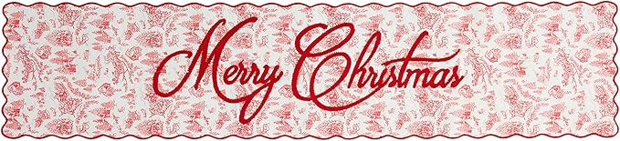 Mud Pie Toile Christmas Table Runner; 16" x 72" | Amazon (US)