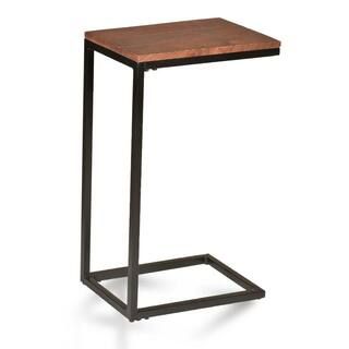 Carolina Forge Aggie 16 in. Chestnut and Black 25.25 in. High Rectangle Wood Top End Table | The Home Depot