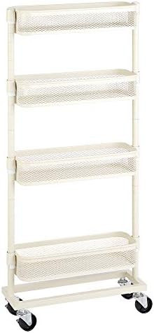 SONGMICS Slim Storage Cart, 4-Tier Slide-Out Trolley for Small Spaces, Bathroom and Kitchen, with... | Amazon (CA)