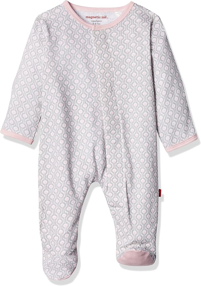 Magnificent Baby Girls Magnetic Fastener Cotton Footie Pajamas | Amazon (US)