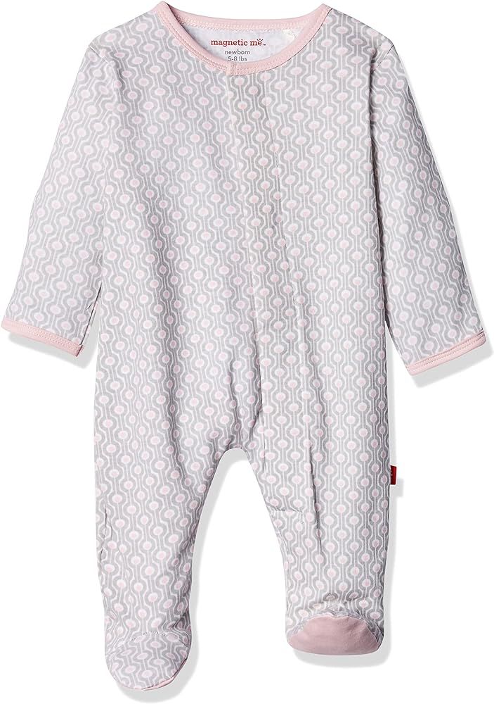 Magnificent Baby Girls Magnetic Fastener Cotton Footie Pajamas | Amazon (US)