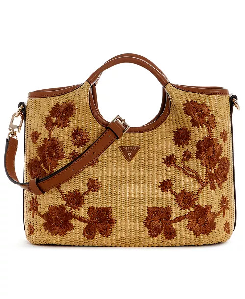 Kirsten Small Woven Satchel Handbag | Macy's