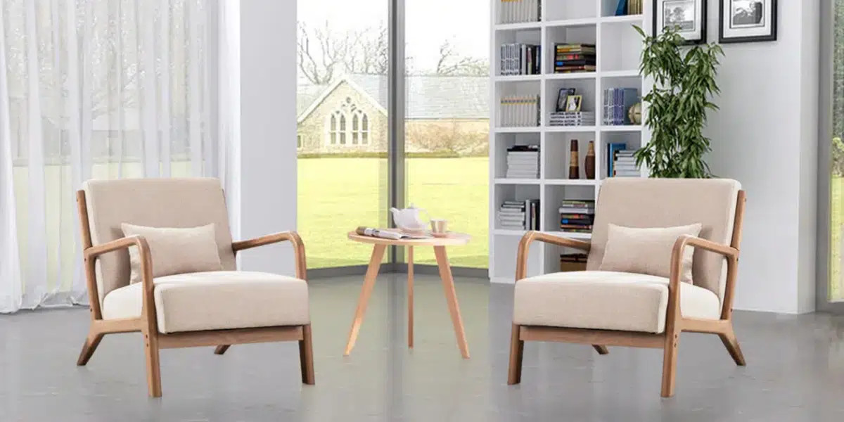 Hertford 26" Wide Mid Century Upholstered Solid Wood Accent Chair with an Extra Pillow | Wayfair North America
