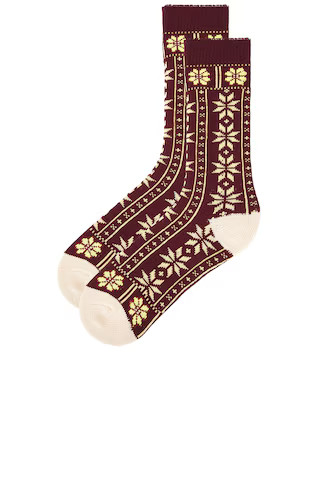 Free People Nearly Nordic Sock in Burgundy from Revolve.com | Revolve Clothing (Global)
