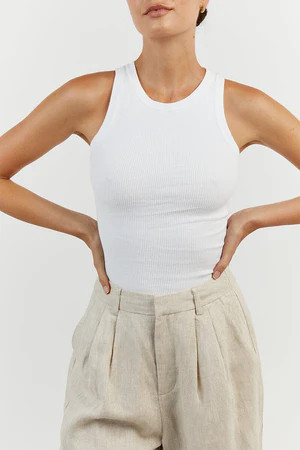 JENNA WHITE KNIT TANK | DISSH