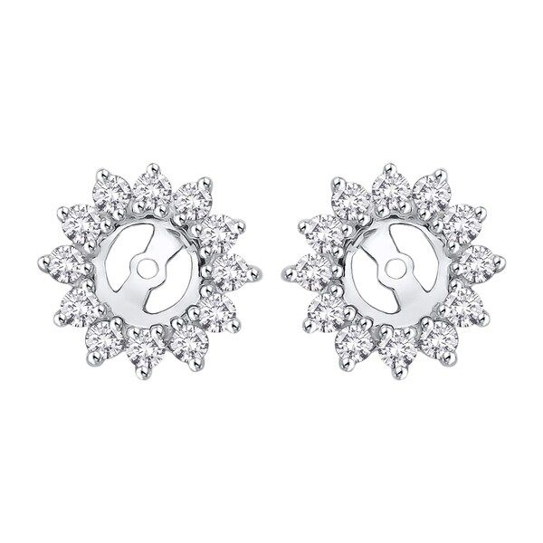 14k White Gold 1/4ct TDW Diamond Earring Jackets (I-J, I1) | Bed Bath & Beyond