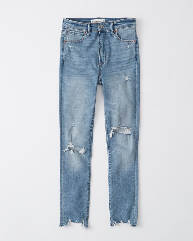 High Rise Super Skinny Ankle Jeans | Abercrombie & Fitch (US)